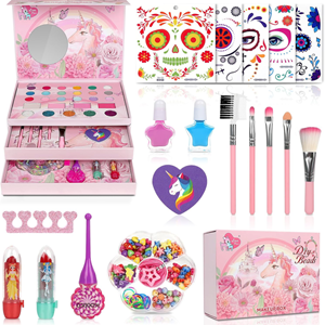 ست لوازم آرایشی سه طبقه طرح یونیکورن unicorn makeup box_اسباب بازی